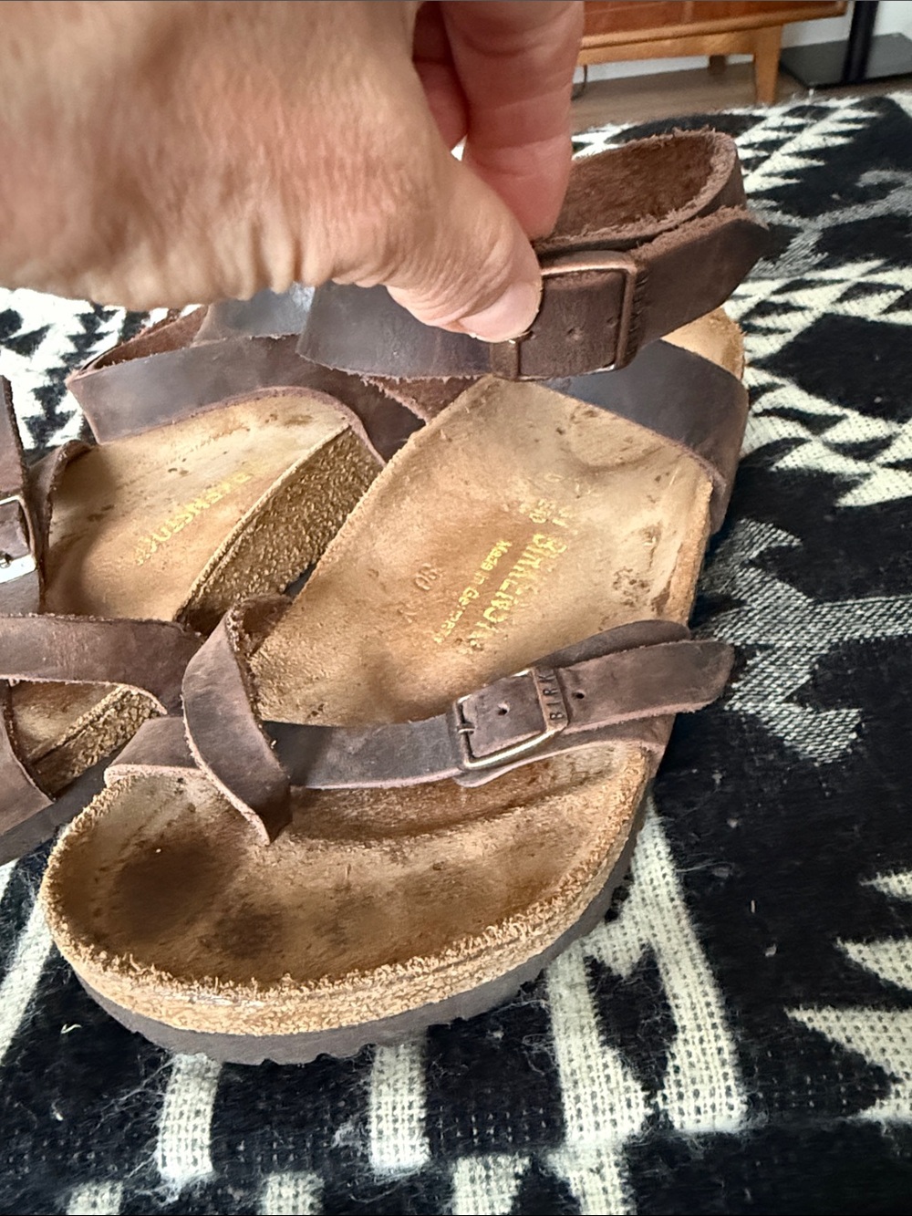 Birkenstock Brown Leather Strappy Sandals for Women